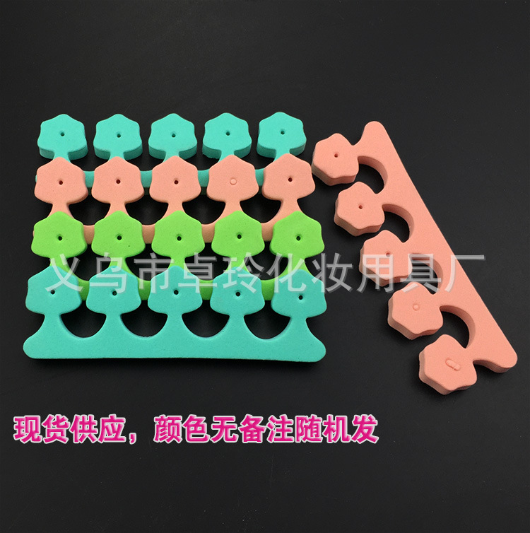 Material de protección del medio ambiente con agujero dedo esponja de algodón separador de dedo herramienta de pegamento de uñas Dedo de aislamiento de algodón