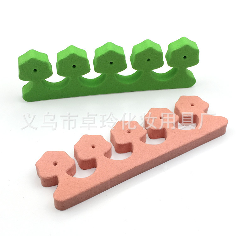 Material de protección del medio ambiente con agujero dedo esponja de algodón separador de dedo herramienta de pegamento de uñas Dedo de aislamiento de algodón