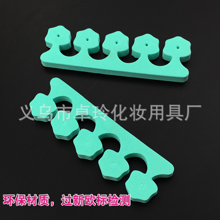 Material de protección del medio ambiente con agujero dedo esponja de algodón separador de dedo herramienta de pegamento de uñas Dedo de aislamiento de algodón