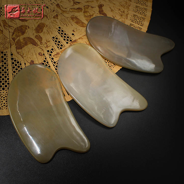 角木蛟品牌厂家批发白牦牛角刮痧板手作按摩美容四方片量大可做
