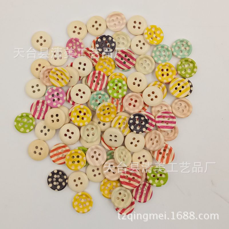 15mm botones de borde fino botones de lunares a rayas mezclados 100 piezas por paquete