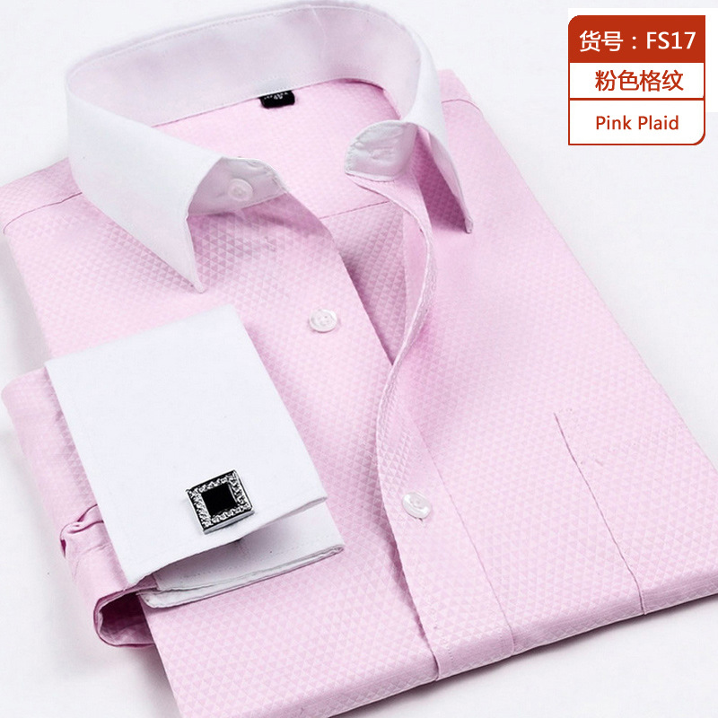 Camisa de manga larga para hombre, estilo francés, holgada, de gran tamaño, de sarga, para otoño, venta al por mayor transfronteriza en AliExpress