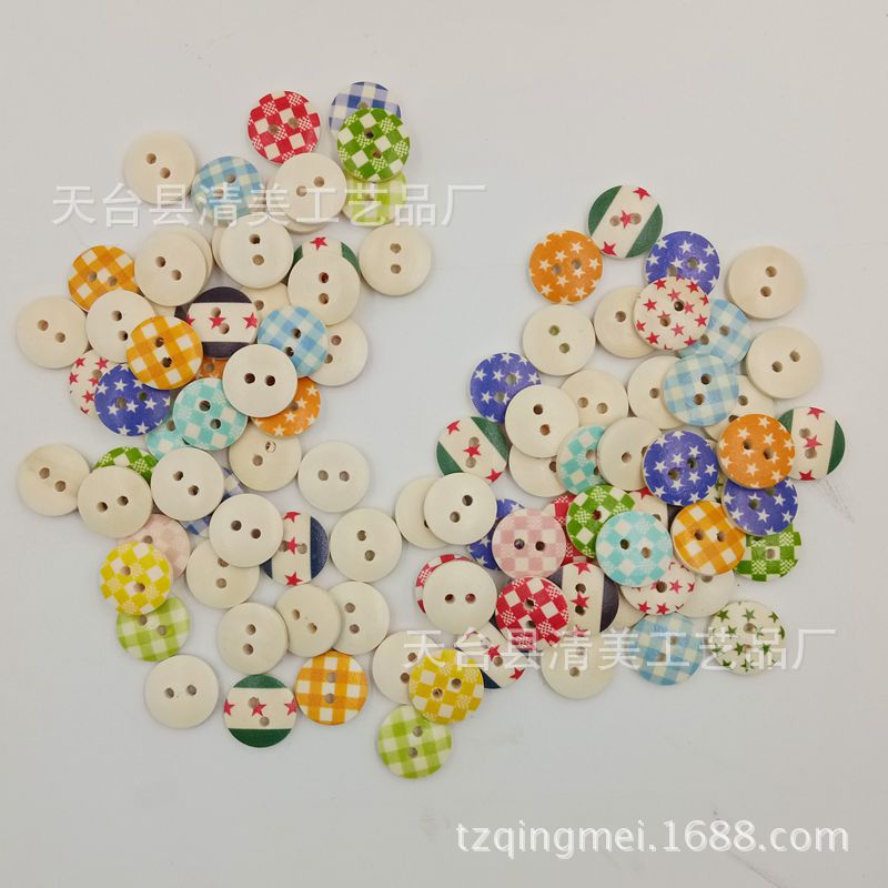 Hebilla de pan de color de 15mm, hermosa decoración de color, botones hechos a mano para niños 100 piezas por paquete