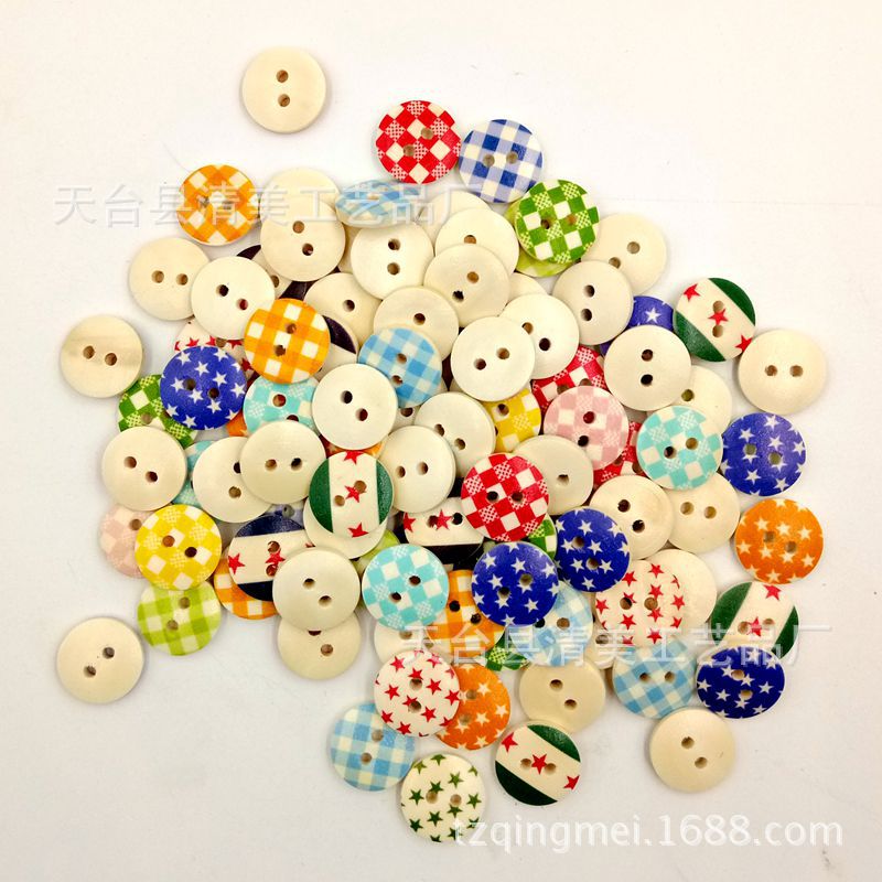 Hebilla de pan de color de 15mm, hermosa decoración de color, botones hechos a mano para niños 100 piezas por paquete