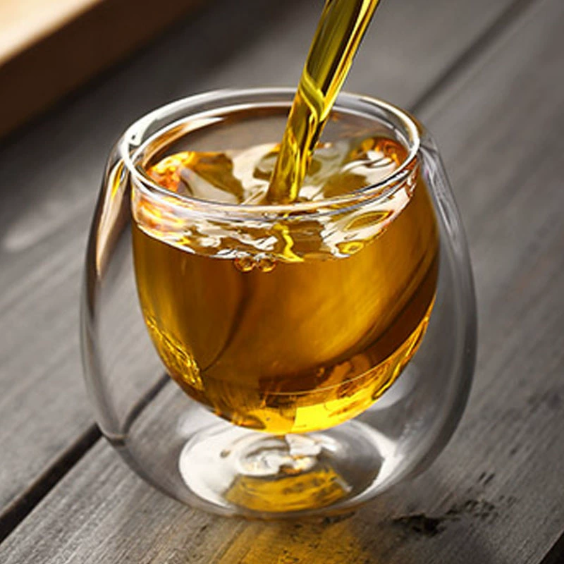 Glass transparent tea cup, increased thickness, 65 ml