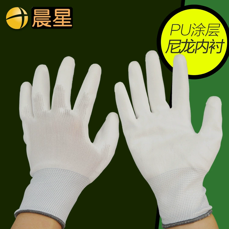13-контактные перчатки для ладоней с полиуретановым покрытием, белые нейлоновые перчатки, 13-контактные нейлоновые вязаные перчатки для ладоней с покрытием, оптовая продажа