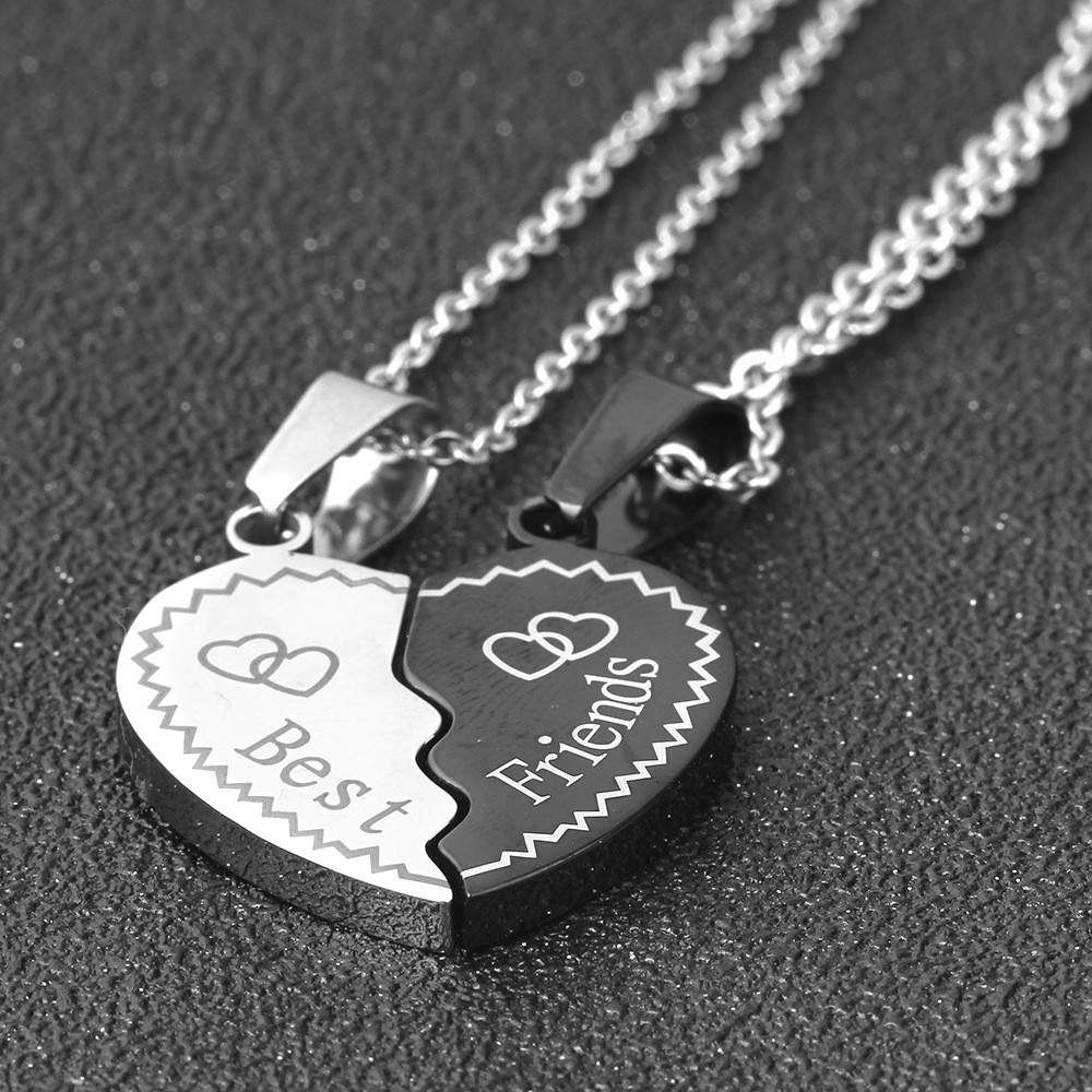 Europeo y americano personalizado buenos amigos serie empalmados amor mejores amigos amistad buenas hermanas collar de acero inoxidable