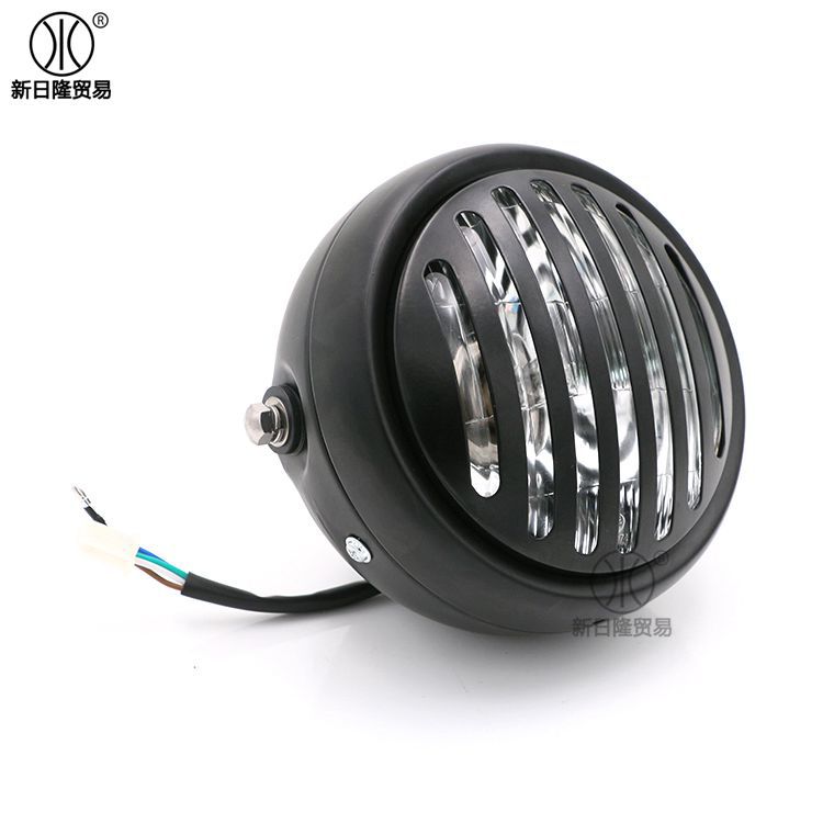 CG125 modificado retro faro GN125 retro negro Shell faro redondo motocicleta accesorios faro