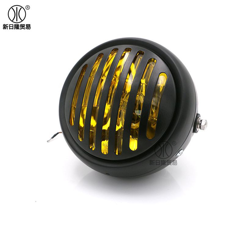 CG125 modificado retro faro GN125 retro negro Shell faro redondo motocicleta accesorios faro