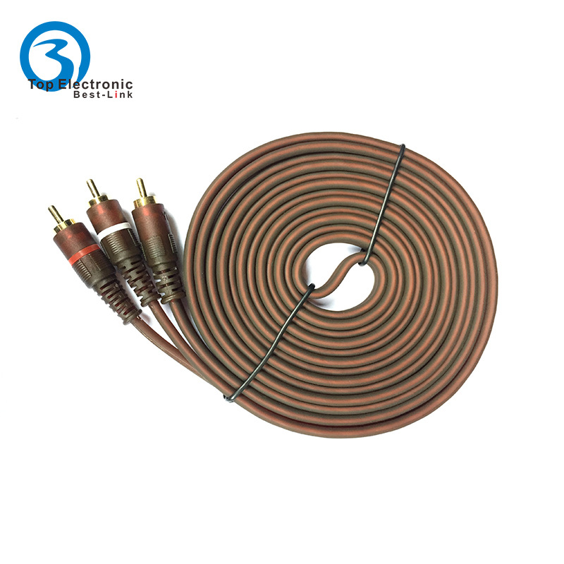 一分二音频线 1RCA转2RCA公对公AV线 音响线AV一拖二双声道