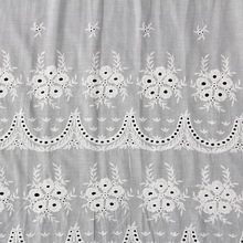 全棉镂空绣花面料 双边打孔定位花边 春夏女装连衣裙服装面料