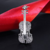 Fashionable cartoon small high-end crystal, violin, brooch, accessory, British style