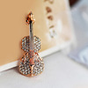 Fashionable cartoon small high-end crystal, violin, brooch, accessory, British style