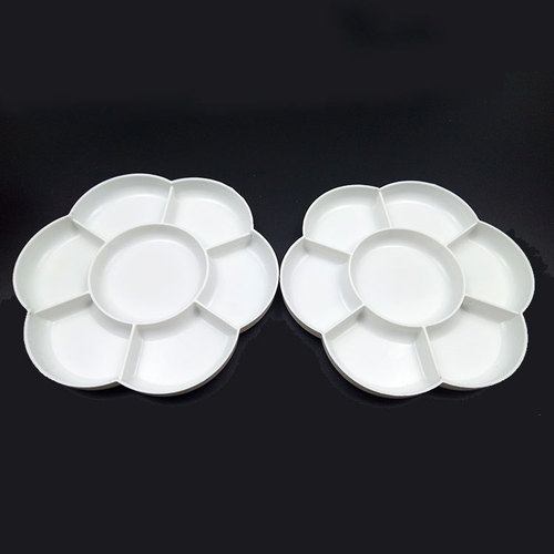 Factory supplies large 7-grid thickened plum blossom color palette double-lid art gouache paint palette double-button plum blossom box