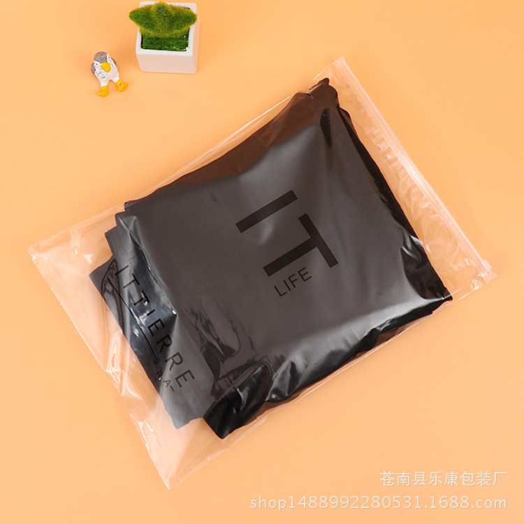 厂家现货批发PE贴骨袋 服装塑料耐磨拉链透明袋 拉链袋 可印 制