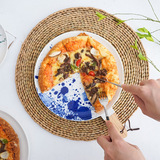 Деревянная ручка, керамическая обеденная тарелка для домашнего использования, оптовые продажи