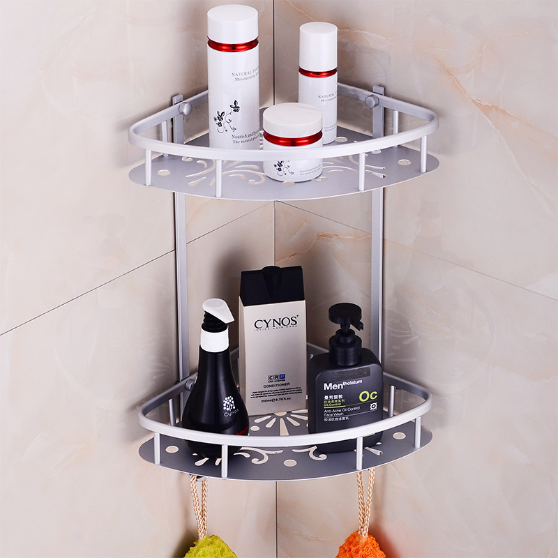 Space aluminum bathroom rack toilet rack bathroom storage rack non-perforated hardware pendant a generation of hair