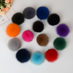 Factory Wholesale Fox Fur Ball 8cm Clothing Accessories Toy Fittings Pendant Keychain Plush Ball Fur Real Fur