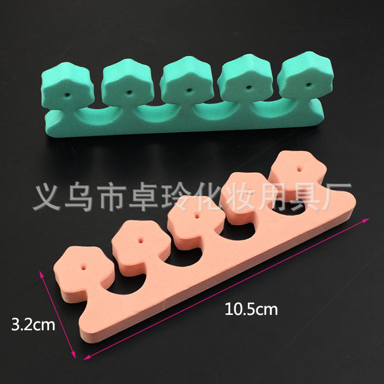 Material de protección del medio ambiente con agujero dedo esponja de algodón separador de dedo herramienta de pegamento de uñas Dedo de aislamiento de algodón