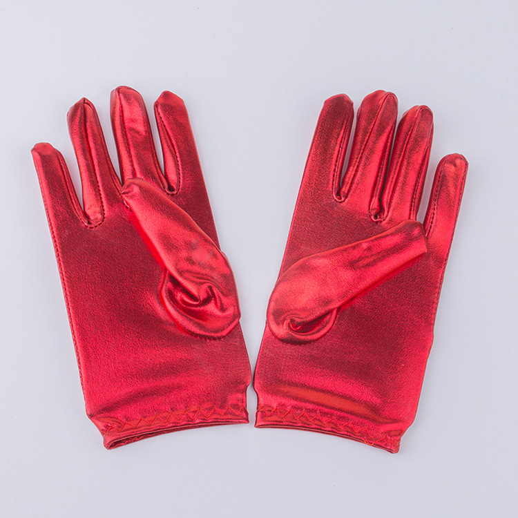 Guantes de cuero brillantes para niños transfronterizos guantes de rendimiento de etapa guantes para niños