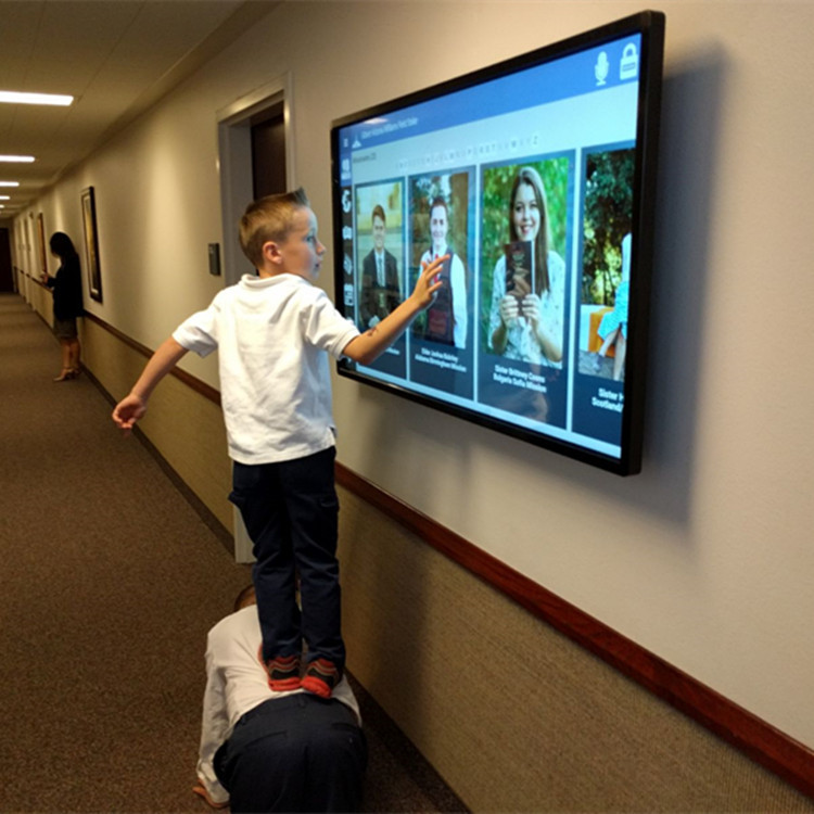 7578寸智能平板壁挂触摸屏一体电视看板 触摸广告机壁挂叫号机