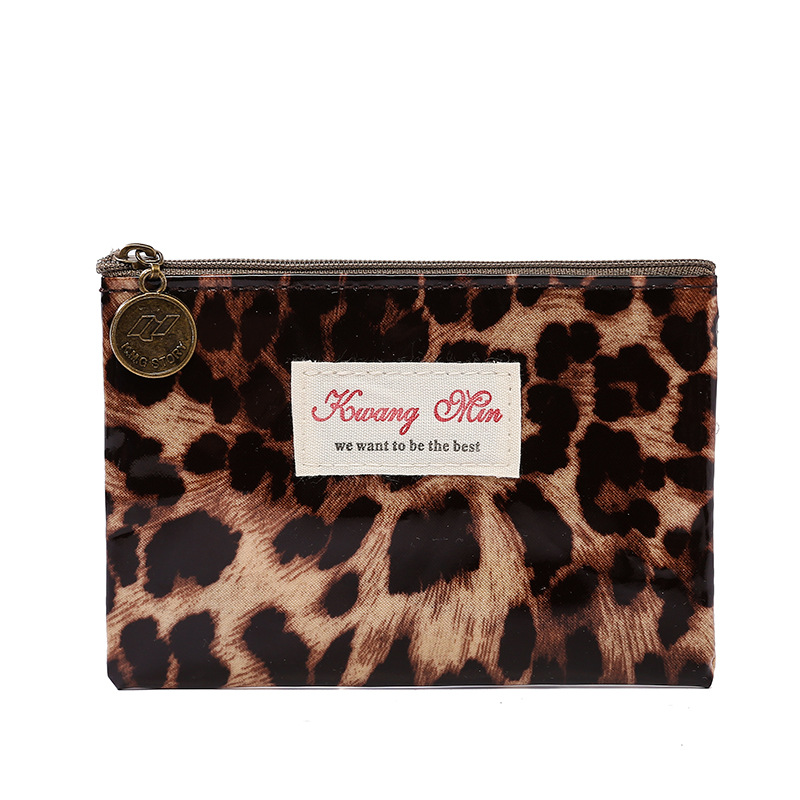 다크 브라운 레오파드 동전 지갑