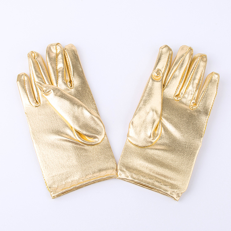 Guantes de cuero brillantes para niños transfronterizos guantes de rendimiento de etapa guantes para niños