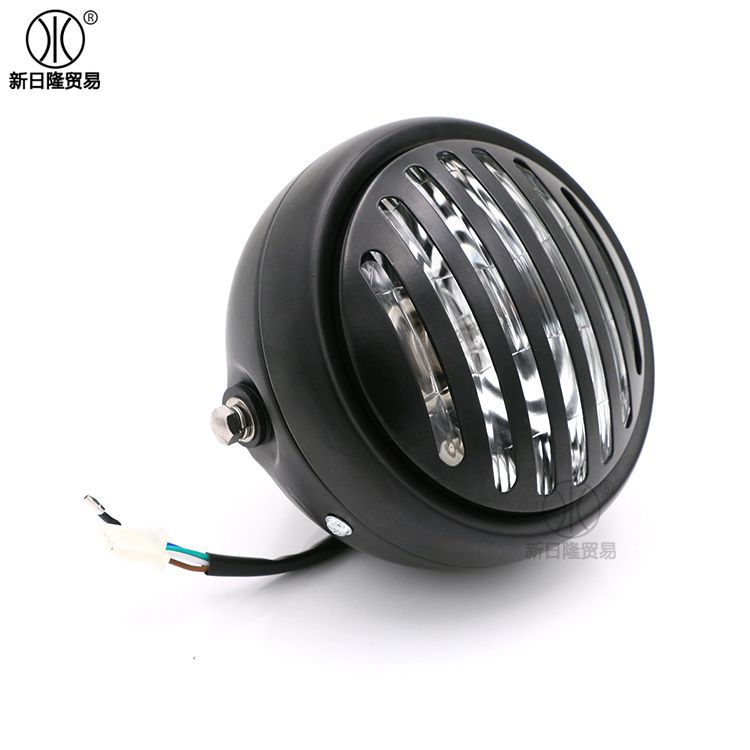 CG125 modificado retro faro GN125 retro negro Shell faro redondo motocicleta accesorios faro