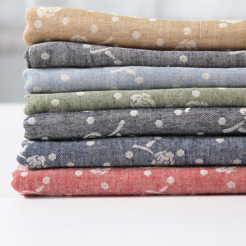 现货供应 40S全棉双层提花服装面料 玫瑰花提花面料 批发