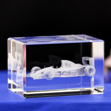水晶内雕车模工艺品定 制 汽车模型F1方程式赛车跑车轿车水晶摆件