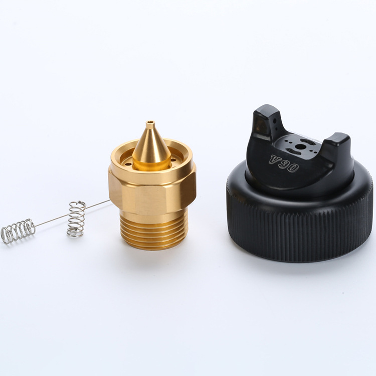 喷涂机喷嘴V90静电喷漆枪配件扇形防滴漏空气雾化喷头喷涂高雾化