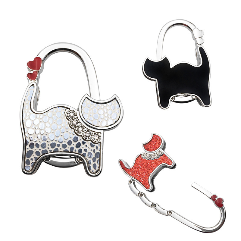 Ready-Made Two-Heart Cat Bag Hook Manufacturer Now Available to Order Logo Advertising Gift Interior Foldableing Tableside Ladies Hook