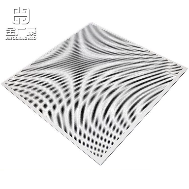 Цзинь Гуанхао белый перфорированный алюминиевый потолок 600*600 потолочный акустический микропланшет офисный потолочный материал