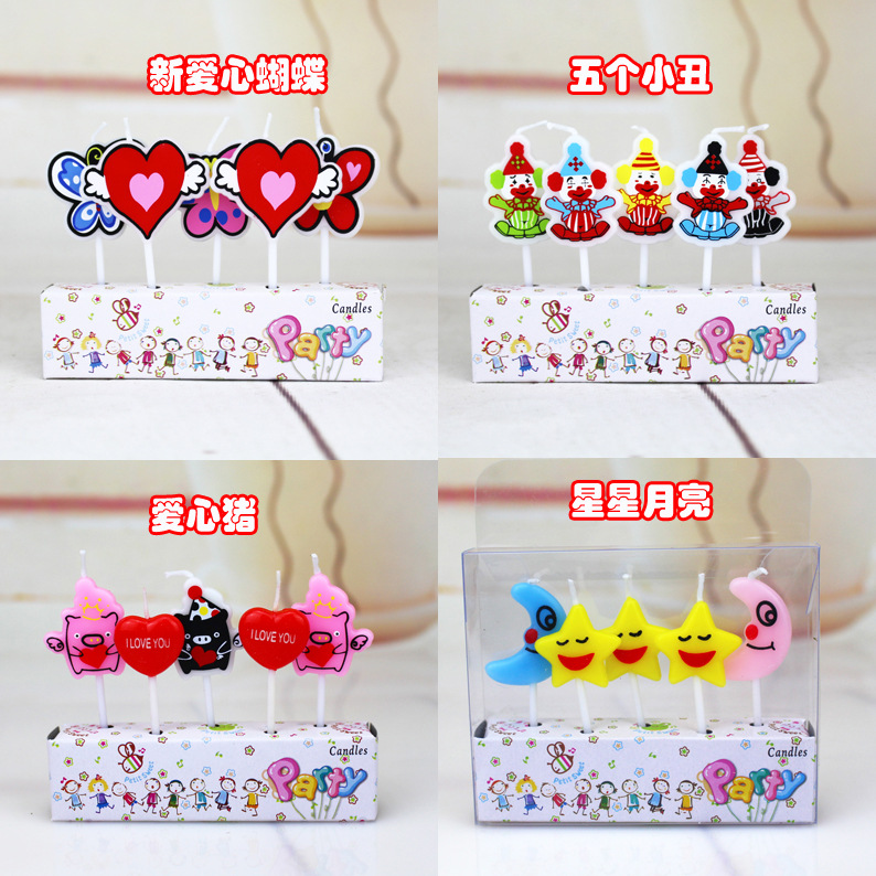 Lindo pastel de cumpleaños de dibujos animados vela creativa niños pastel de hornear decoración cera cumpleaños vela al por mayor