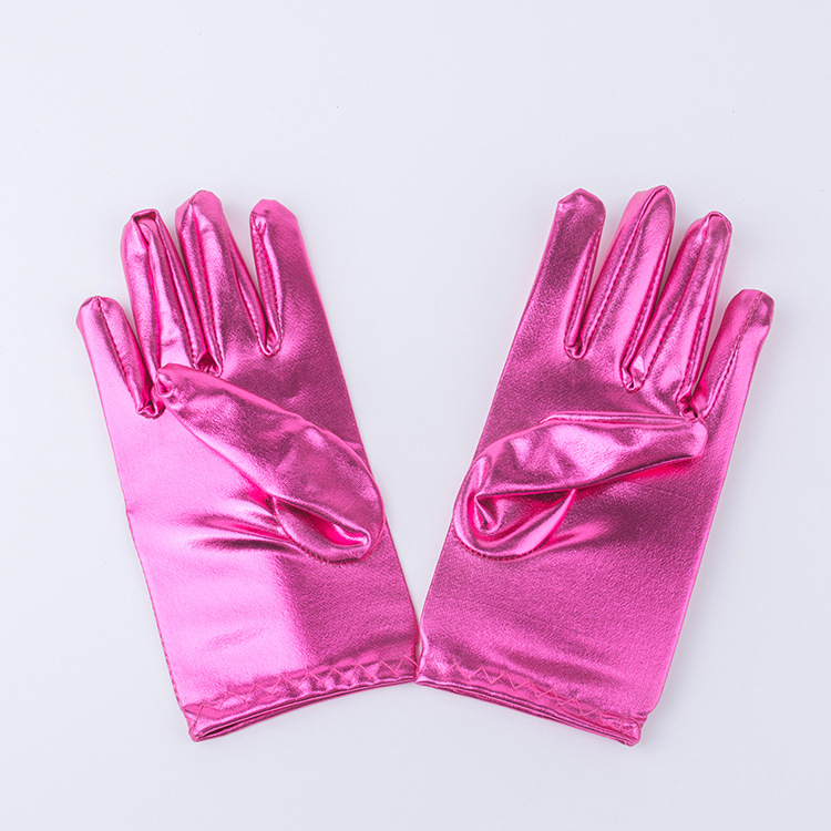 Guantes de cuero brillantes para niños transfronterizos guantes de rendimiento de etapa guantes para niños