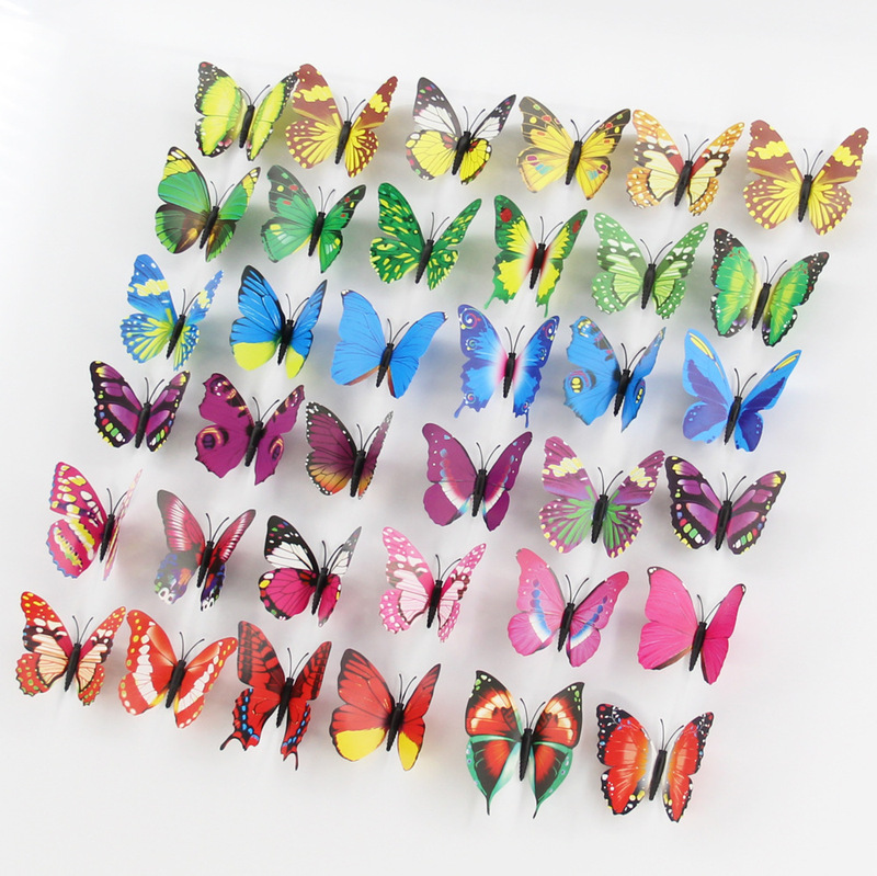 Multi-size magnetic refrigerator stickers double-sided adhesive 3D simulation butterfly gift butterfly, style random hair