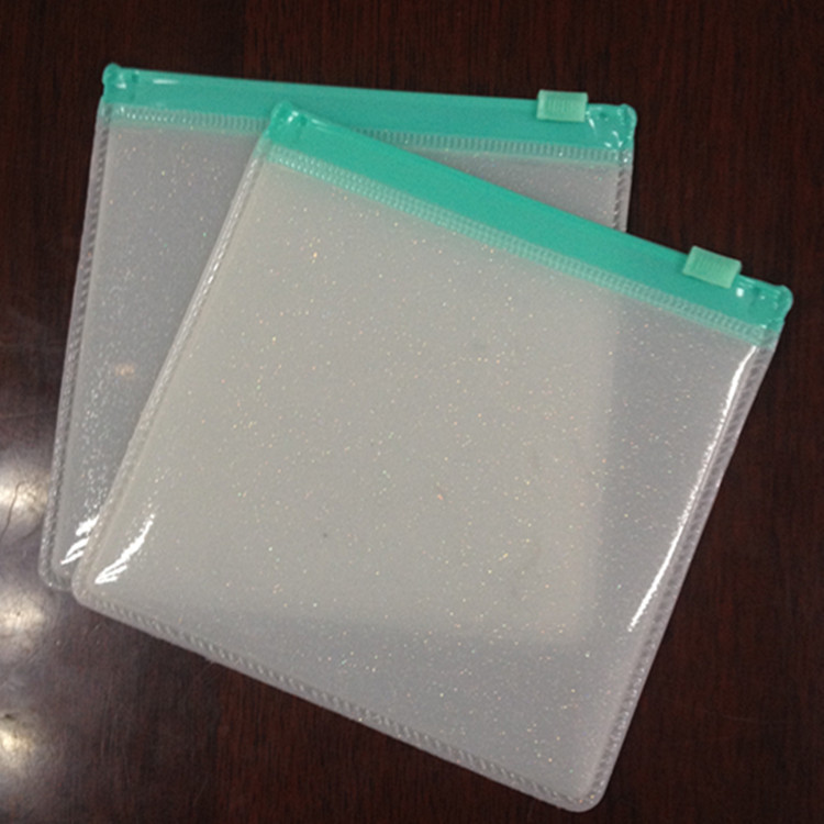 金粉PVC拉链袋有色透明闪光金葱粉包装袋PVC饰品包装袋化妆包