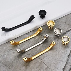 Diyin zinc alloy hardware handle modern simple door handle cabinet wardrobe furniture hardware golden handle