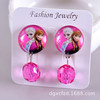 Children's cartoon earrings for princess, ear clips with tassels, wholesale