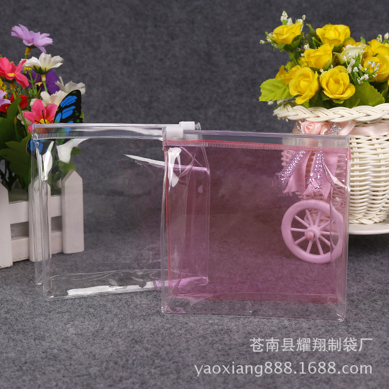 新款防水透明pvc化妆包三件套卡通印花立体pvc袋子拉链旅行化妆袋