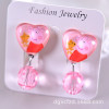 Children's cartoon earrings for princess, ear clips with tassels, wholesale