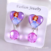 Children's cartoon earrings for princess, ear clips with tassels, wholesale