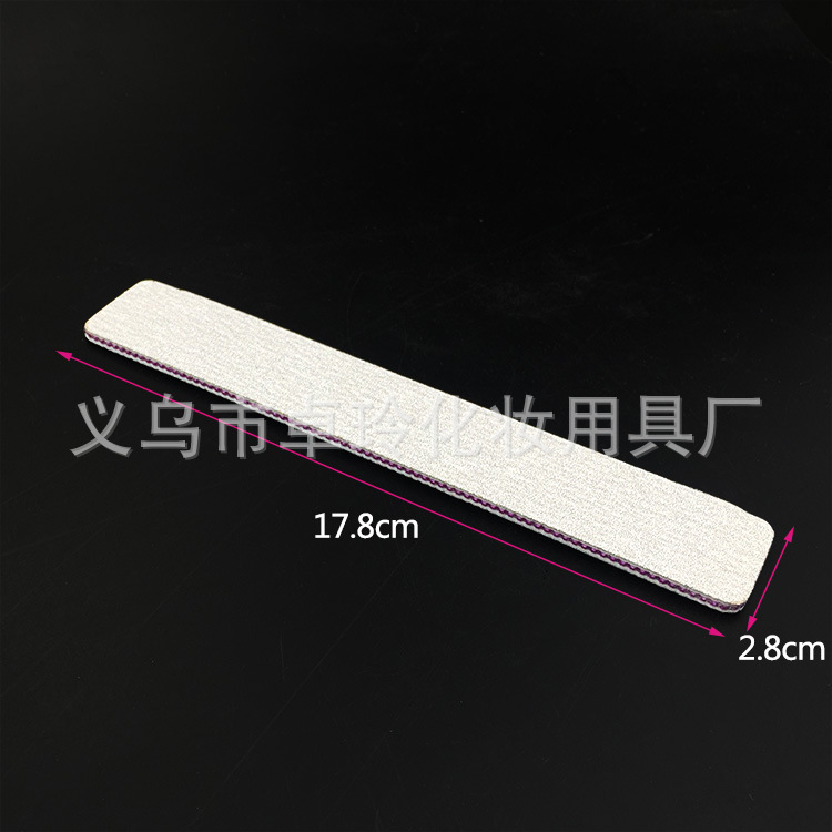 En stock al por mayor lima de uñas rectangular Corazón Púrpura placa de goma con dientes tira de frotamiento de uñas tira de molienda de doble cara Super resistente al desgaste