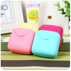 Plastic Handmade Soap Box with Seal for Travel, Covered, Waterproof, Leak-Proof with Fastener, Candy Color Creative Travel Soap Box
