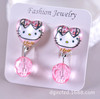 Children's cartoon earrings for princess, ear clips with tassels, wholesale