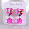 Children's cartoon earrings for princess, ear clips with tassels, wholesale