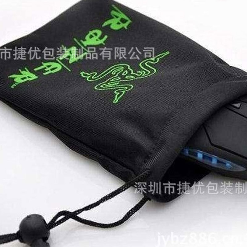 厂家生产鼠标束口绒布袋 电源线收纳袋 礼品鼠标袋 可印LOGO