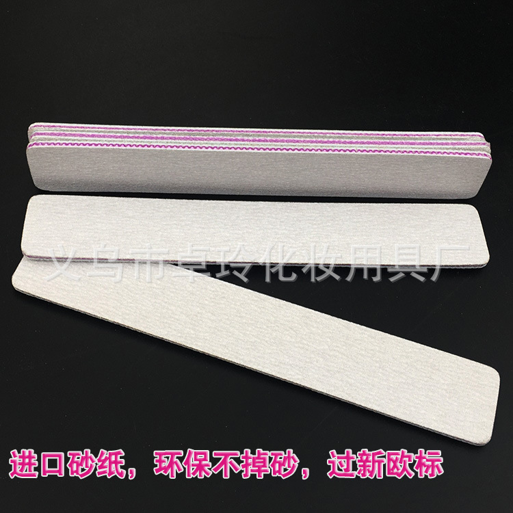 En stock al por mayor lima de uñas rectangular Corazón Púrpura placa de goma con dientes tira de frotamiento de uñas tira de molienda de doble cara Super resistente al desgaste