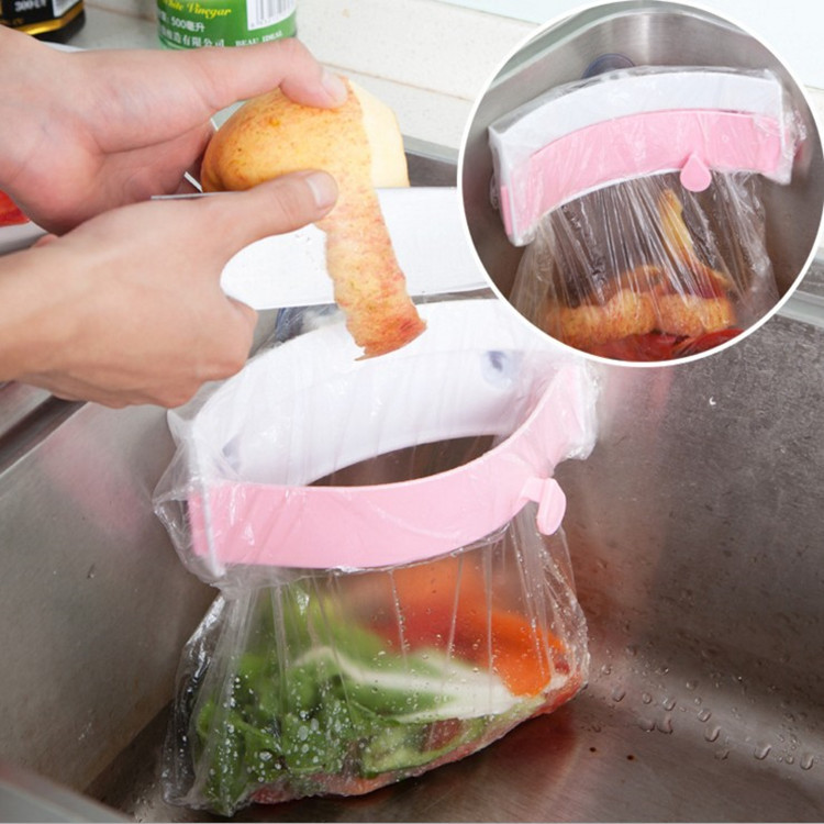 Kitchen Sink Deodorant Garbage Holder Strong Curved Sink Can Clip Trash Bag Holder Sink Trash Can