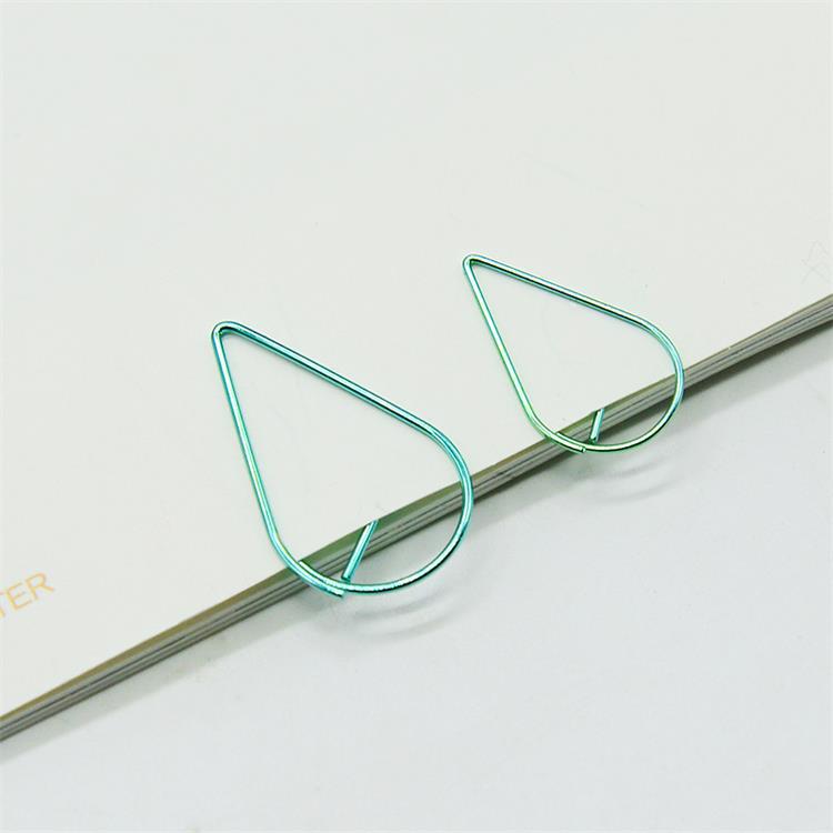 Tamaño pequeño gota de agua clip de papel marcador pin simple curva clip de papel mano cuenta estudiante papelería suministros